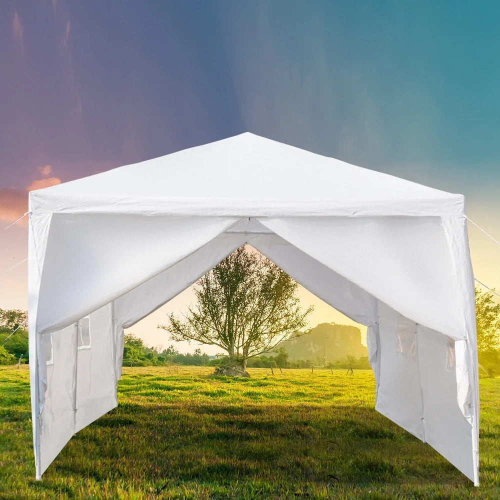 Party Tent 10x30 Outdoor Canopy Gazebo Waterproof Tent, Outdoor Gazebo BBQ Shelter Pavilion with 6 Removable Sidewalls, for Party Wedding Catering Gazebo Garden Beach Camping Patio