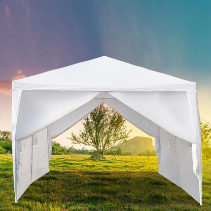 Party Tent 10x30 Outdoor Canopy Gazebo Waterproof Tent, Outdoor Gazebo BBQ Shelter Pavilion with 6 Removable Sidewalls, for Party Wedding Catering Gazebo Garden Beach Camping Patio