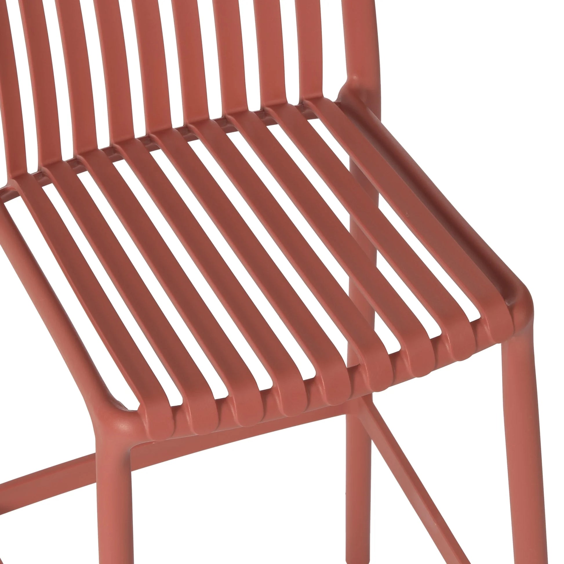 WestinTrends Playa 29.5" Outdoor Modern Polypropylene Plastic Patio Bar Height Stools (Set of 2), Red