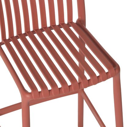 WestinTrends Playa 29.5" Outdoor Modern Polypropylene Plastic Patio Bar Height Stools (Set of 2), Red