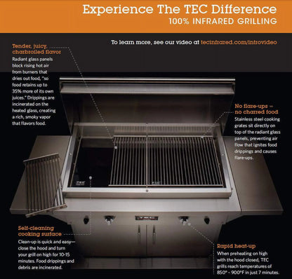 TEC Sterling Patio 1 FR Infrared Built-In Grill, Propane