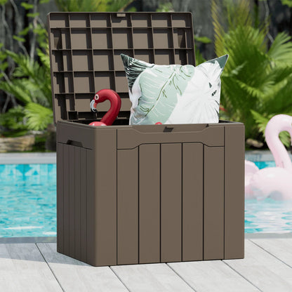 Vineego All-Weather 32 Gallon Patio Deck Box with Seat,Brown