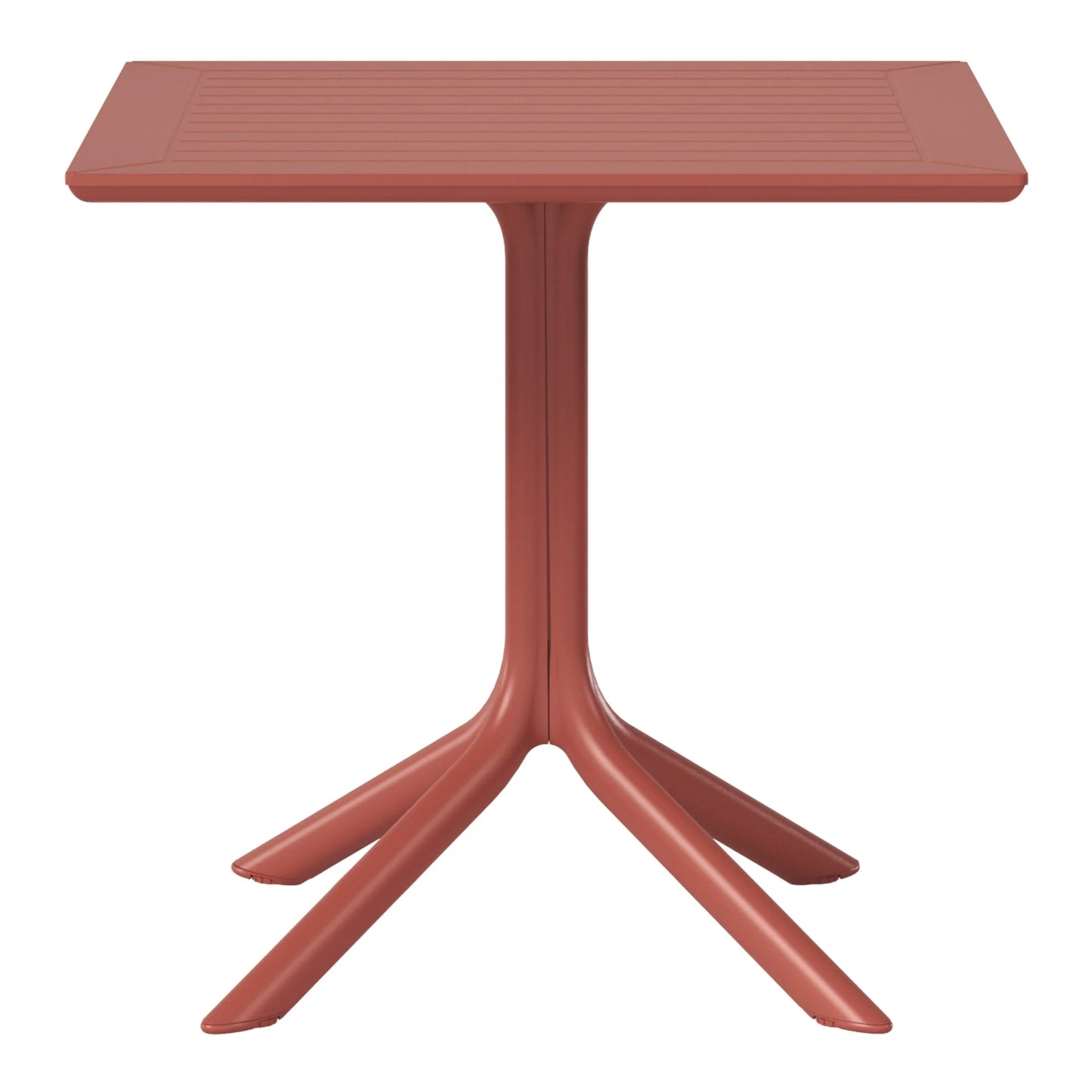 WestinTrends Playa 31.5" Square Outdoor Plastic Resin Patio Dining Table for 4, Red