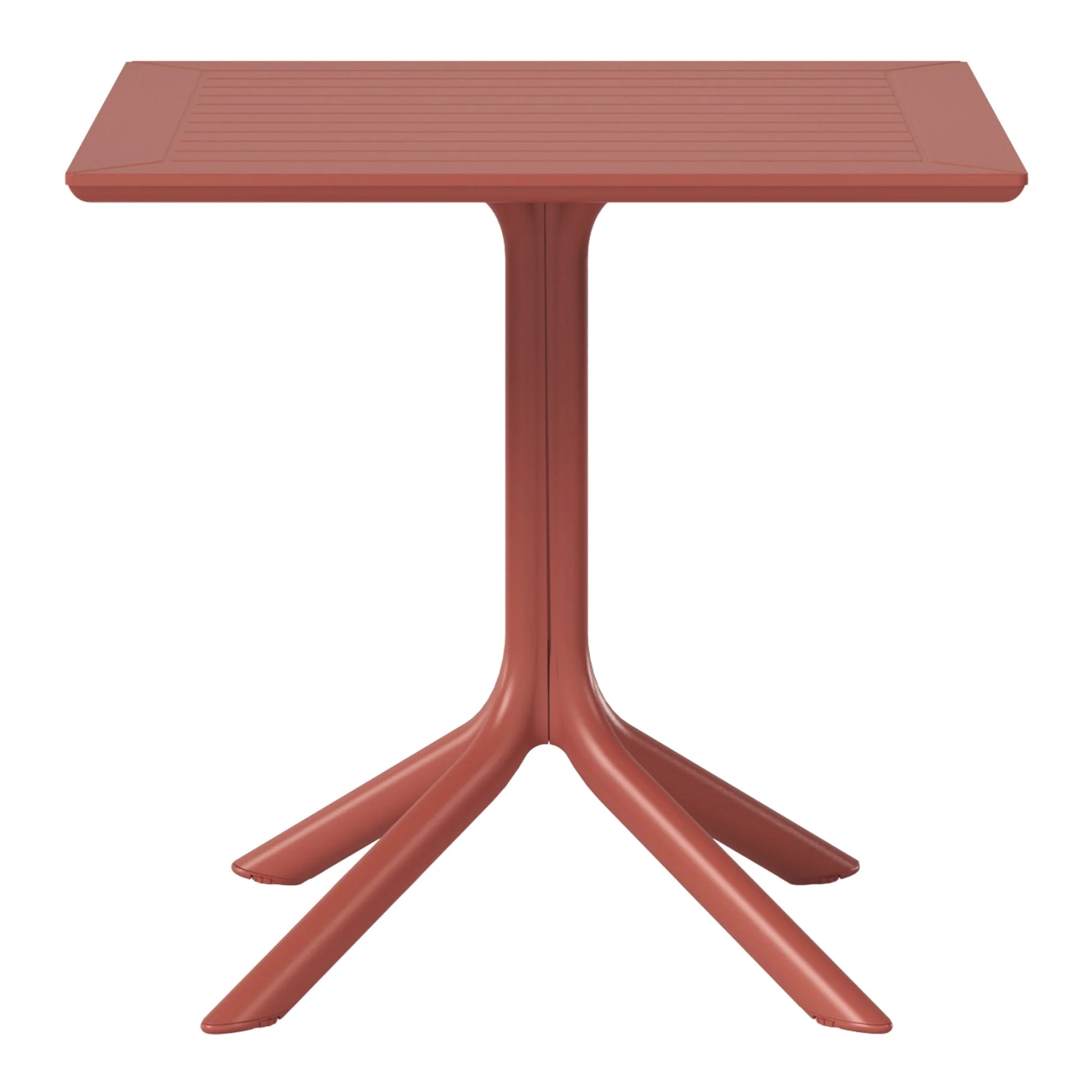 WestinTrends Playa 31.5" Square Outdoor Plastic Resin Patio Dining Table for 4, Red