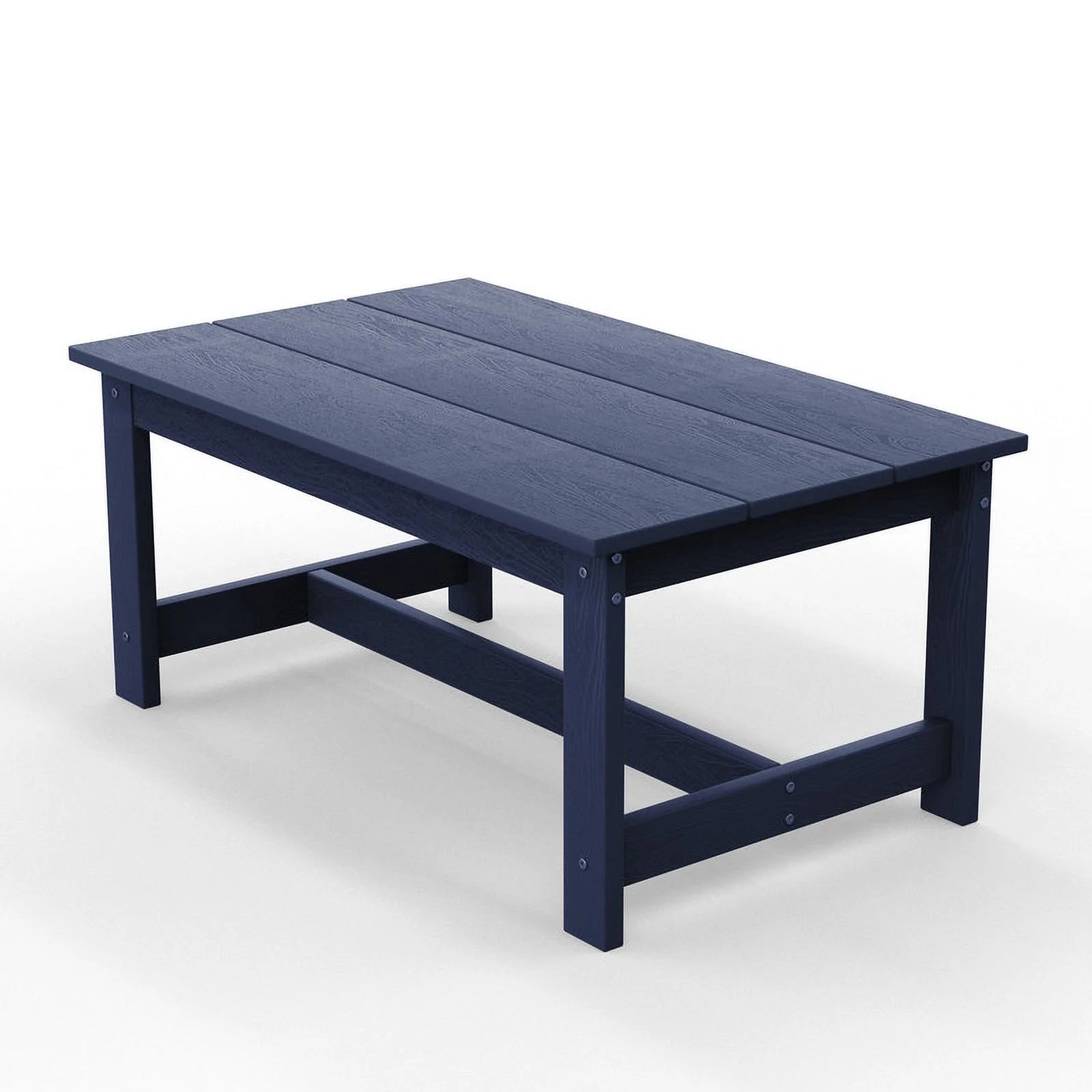 JUSTLET HDPE Patio Sofa Set, All Weather Outdoor Patio Furniture Set, 3-Seater Couch,2 Armchair,1 Side Table,1 Coffee Table, Navy Frame with Khaki Cushion