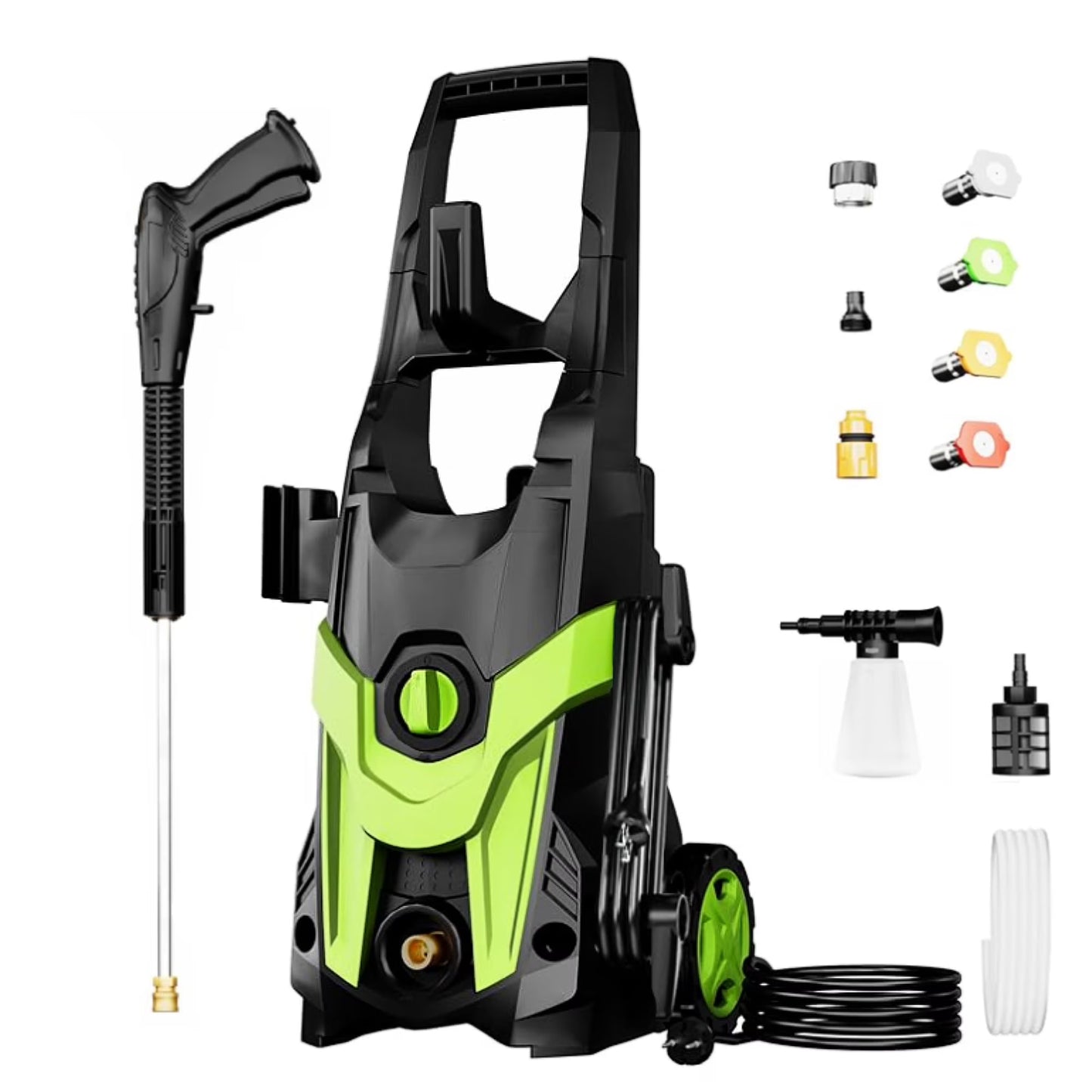 FOTING Upgraded Electric Pressure Washer 4200 PSI 2.8 GPM Power Washer with Extra Hose, 23ft Hose 35ft Power Cord, 4 Nozzle and Detergent Tank for Cars, Fences, Patio