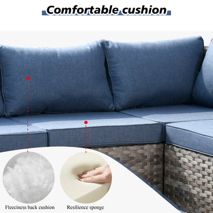 Ovios 12 Pieces Outdoor Furniture All Weather Wicker Patio Conversation Sectional Sofa Set with Side Table for Garden Backyard