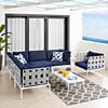 Modway Harmony 7-Piece Sunbrella® Outdoor Patio Aluminum Sectional Sofa Set in Gray Gray