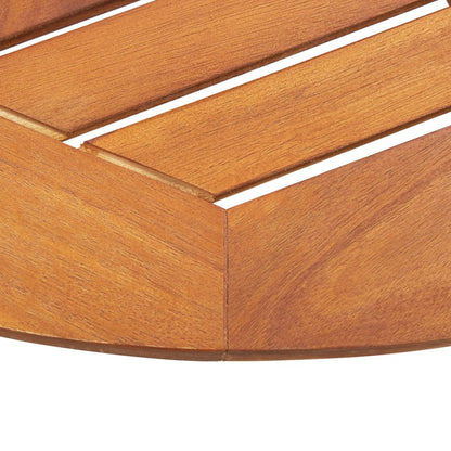 Topcobe 35.4" x 29.5" Solid Acacia Wood Bistro Table with A Umbrella Hole for Garden Patio, Brown