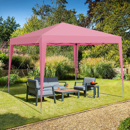 IVV 10x10FT Pop Up Canopy Tent, Outdoor Instant Slant Legs Gazebo Shelter with Carrying Bag, Portable for Patio Deck Garden and Beach - Blue