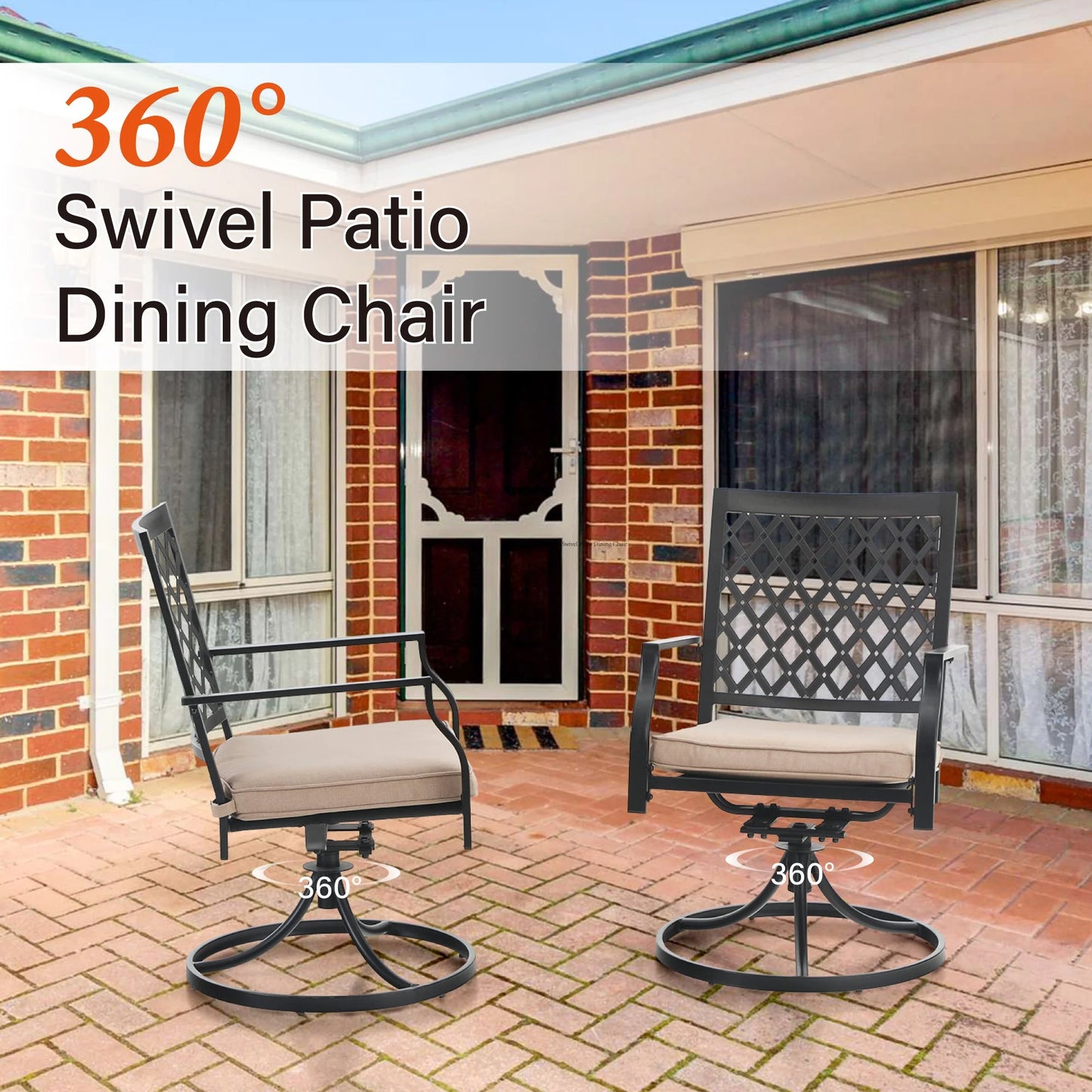 Sophia & William 7 Pieces Metal Patio Dining Set Outdoor Furniture Set with Umbrella Hole