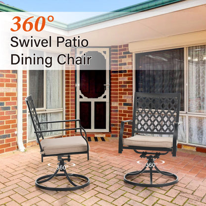 Sophia & William 7 Pieces Metal Patio Dining Set Outdoor Furniture Set with Umbrella Hole