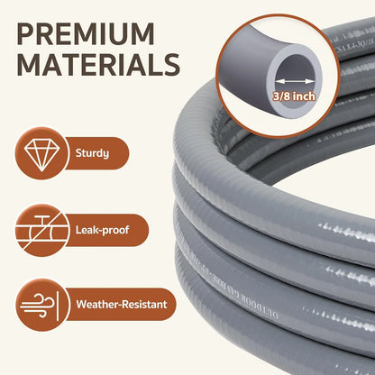 12 Feet 3/8" ID Natural Gas Hose, Low Pressure LPG Hose with Quick Connect, for , Char-broil, Pizza Oven, Patio Heater and More