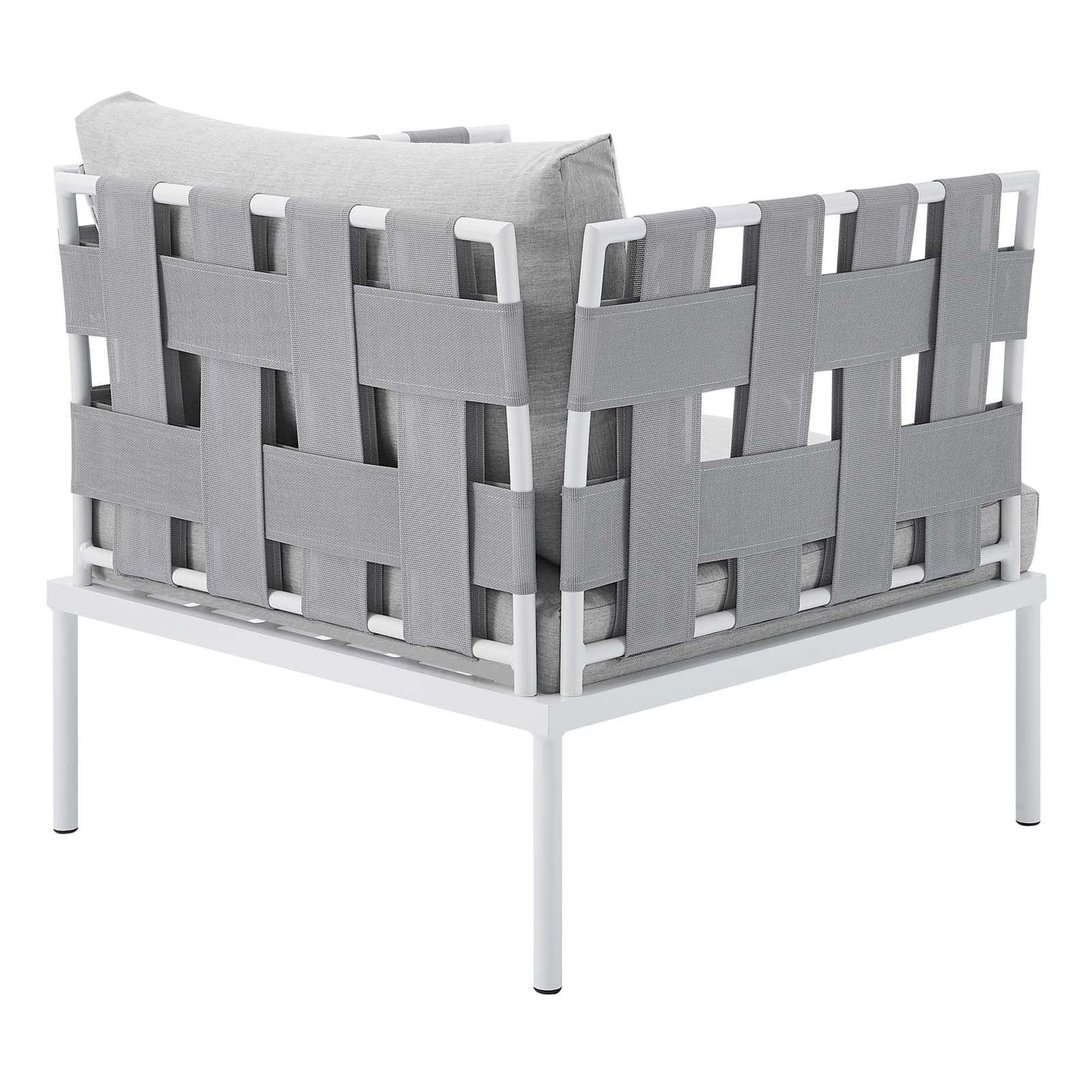 Modway Harmony 7-Piece Sunbrella® Outdoor Patio Aluminum Sectional Sofa Set in Gray Gray