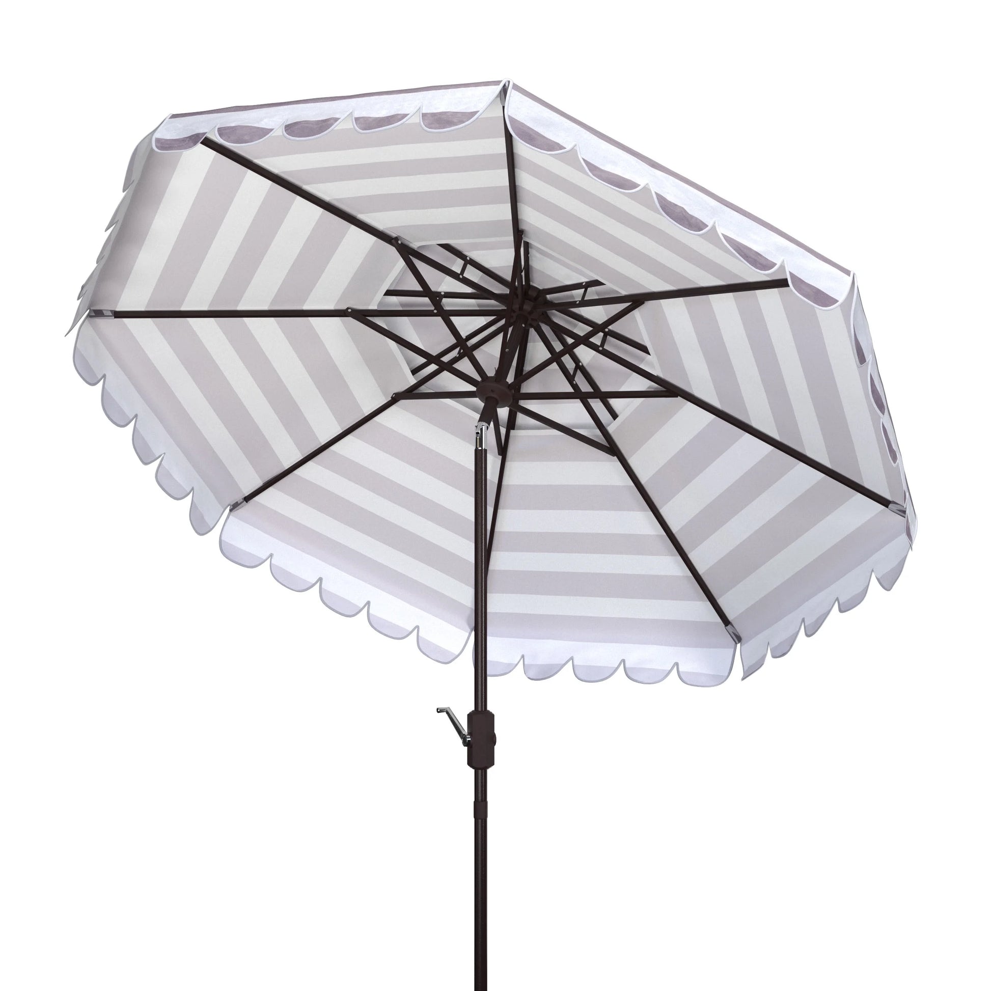 Safavieh Vienna 9' Market Crank Double Top Patio Umbrella, Grey/White