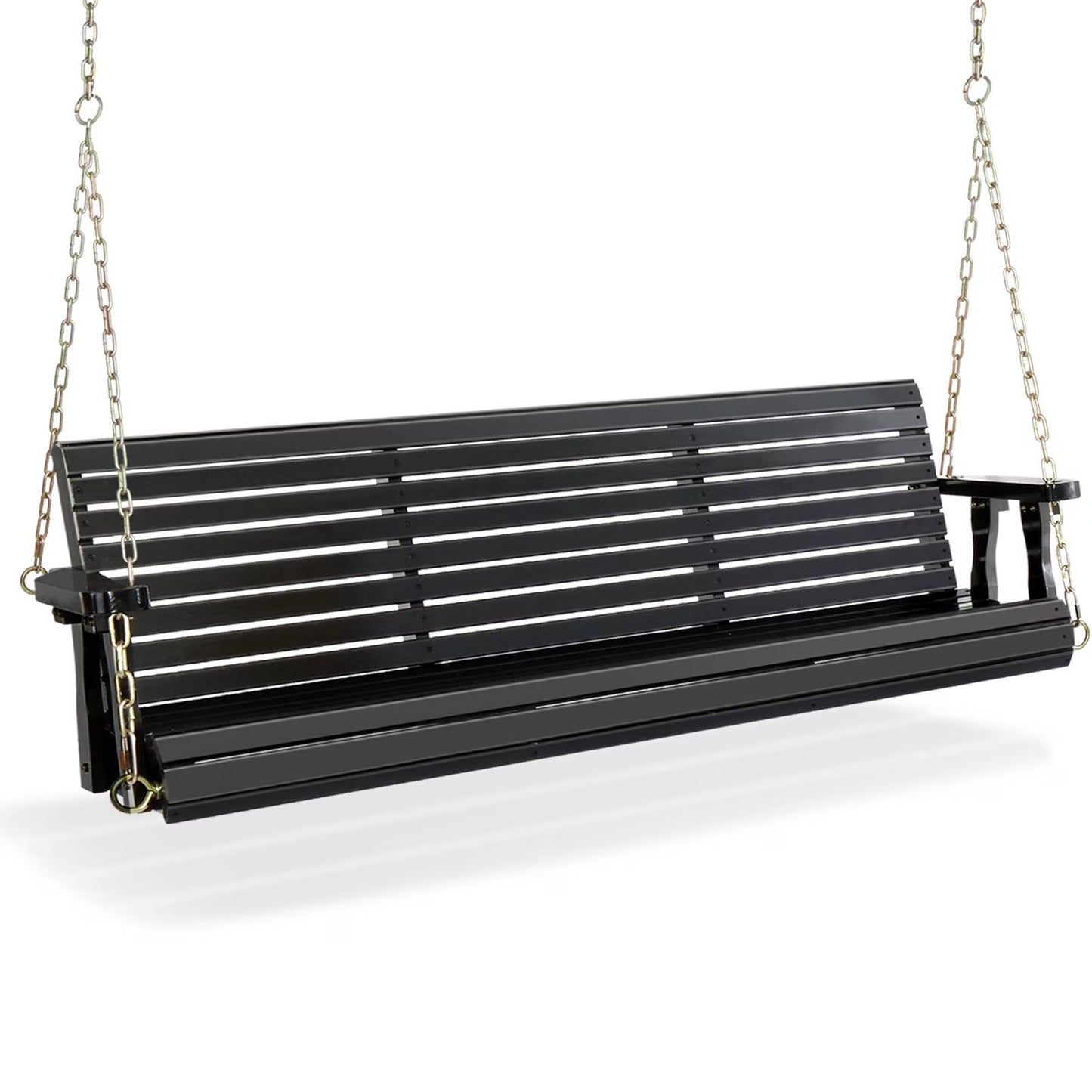 Zimtown Patio Wooden Porch Swing Swing Chair Bench Heavy Duty 880lbs with Hanging Chains for Outdoors,5 FT, White