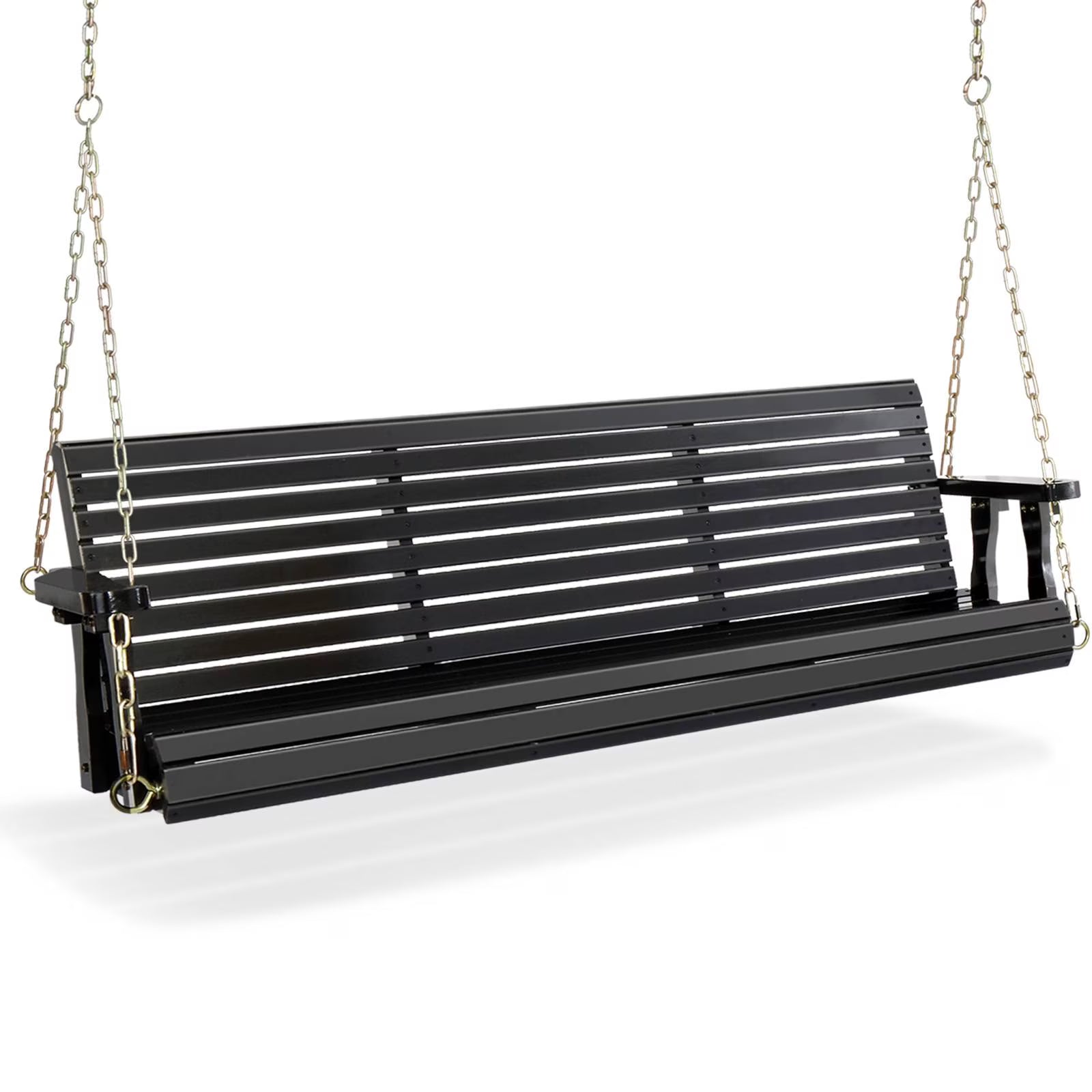Zimtown Patio Wooden Porch Swing Swing Chair Bench Heavy Duty 880lbs with Hanging Chains for Outdoors,5 FT, White