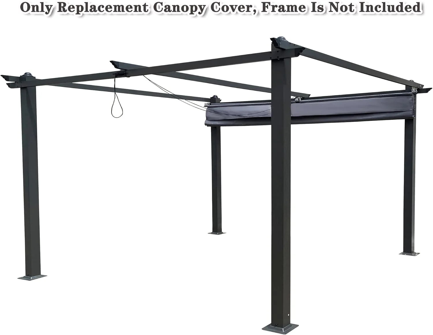 Outdoor Patio Pergola Replacement Canopy Top Cover Gazebo Replacement Shade Cover (Gray-for 13x10 Ft Pergola Frame)