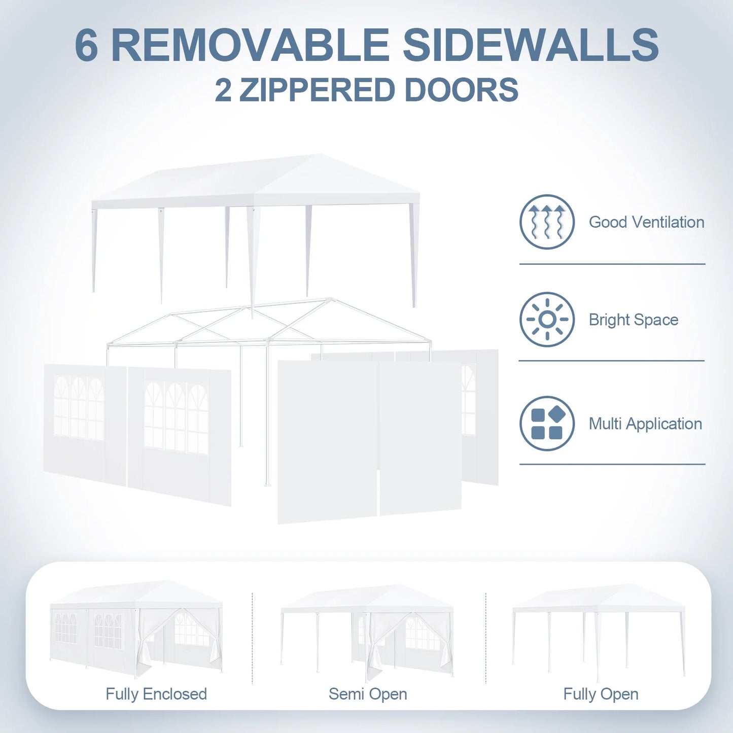 HOTEEL 10'x20' Canopy Party Tent with 4 Removable Sidewalls, Outdoor Tent for Parties, Event Tent, Large Canopy Tent for Weddings, Parties, Patio Camping Gazebo, All Season & Waterproof, White