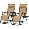 Magshion 2PCS Zero Gravity Foldable Chairs Set Adjustable Recliners with Pillow Outdoor Lounge Chaise Built-in Cup Holder for Camping Patio Porch Beach Backyard Garden, Red