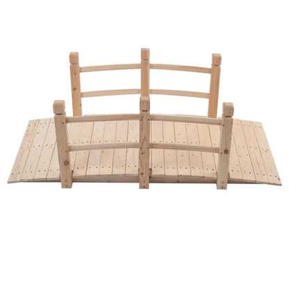 OverPatio Burlywood Wooden Bridge Stained Finish Decorative Wood Arch Walkway