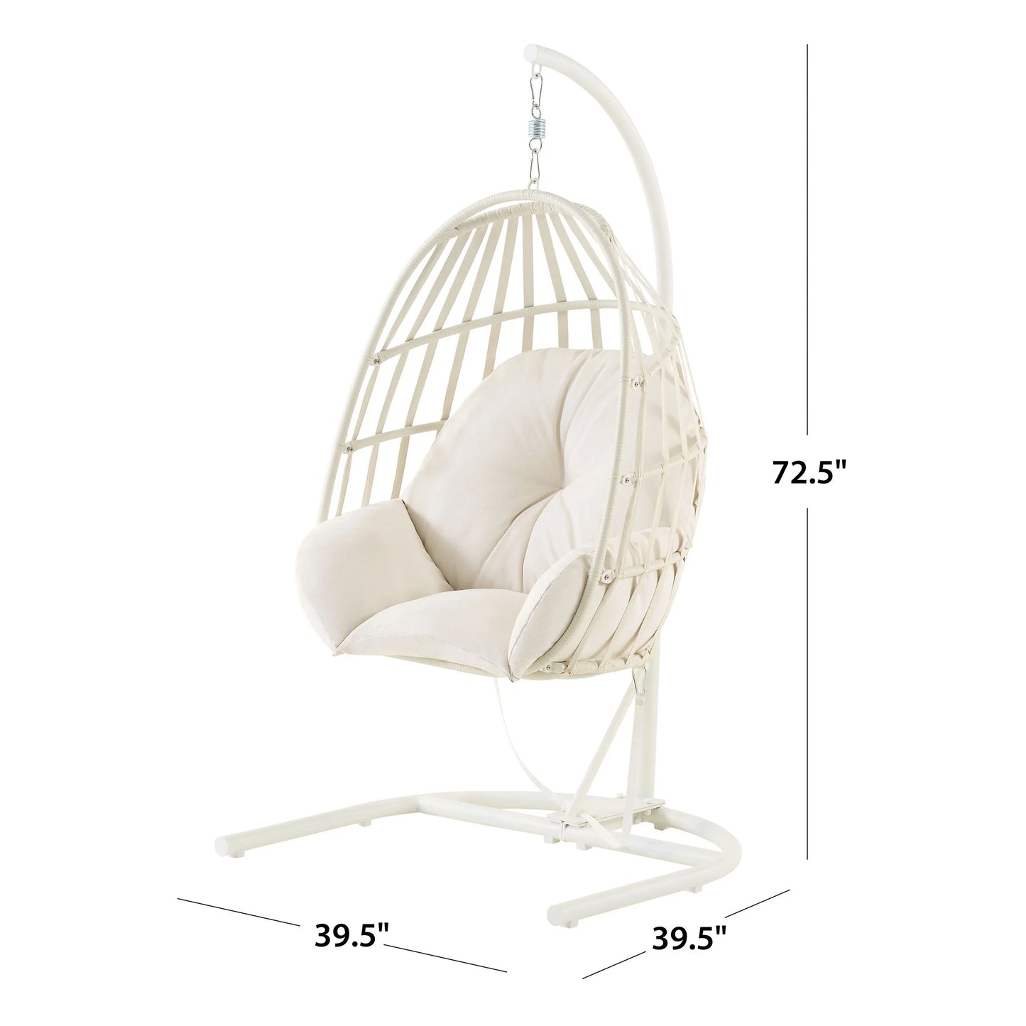 Mainstays Outdoor Wicker Patio Hanging Egg Chair, Gray