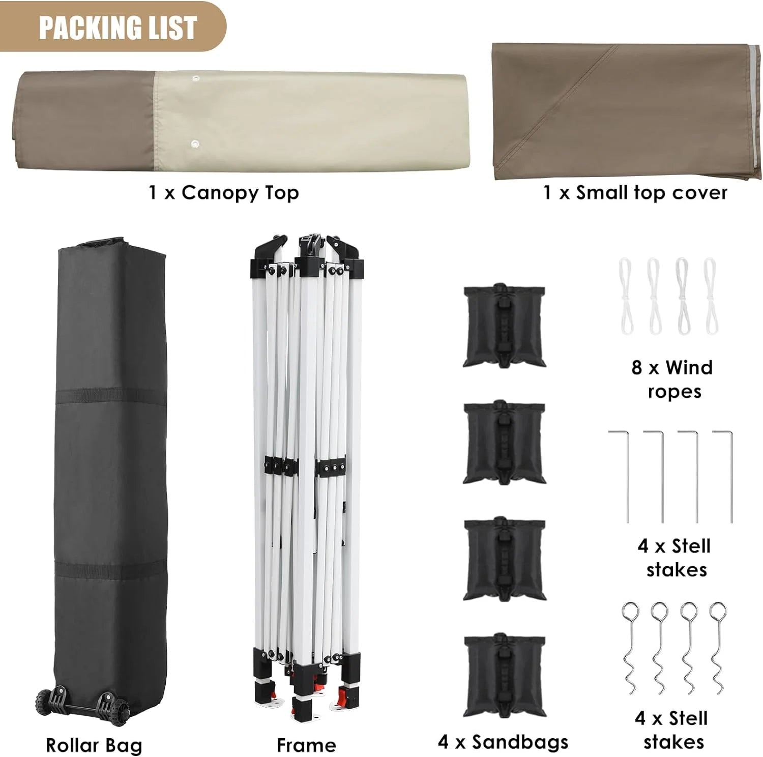 Arlopu White 12' x 12' Ez Pop Up Canopy Tent Portable Instant Folding Shelter Outdoor Camping Canopy Patio Party Gazebo