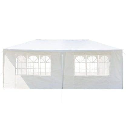 10'X20' Outdoor Party Tent with 4 Removable Sidewalls, Waterproof Canopy Patio Wedding Gazebo, White