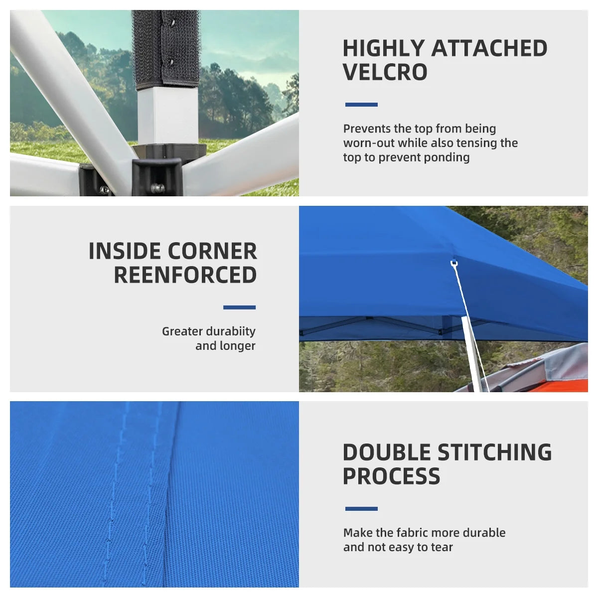 10x10 Pop Up Canopy Tent With Durable Silver Coated Cover And Adjustable Slant Legs, Easy Setup Outdoor Patio Instant Sun Shelter - Blue, Included 1 x Storage Carry Bag, 4 x Guylines, 8 x Stakes