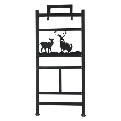 OverPatio Firewood Rack Fireplace Tool Rack Indoor Wood Holders Fireplace Tools Set Tongs Accessories