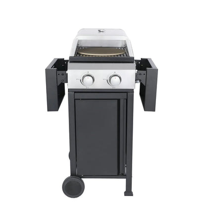 GVN Garden Grill, Patio Backyard Barbecue Grill,2-Burner Propane Gas BBQ Grill, Pizza Box, 24600BTU Output With Wire Enamel Cooking Grids