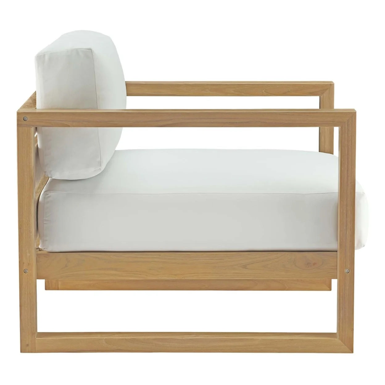 Modway Upland 4-Piece Wood Patio Sofa Set in Natural and White