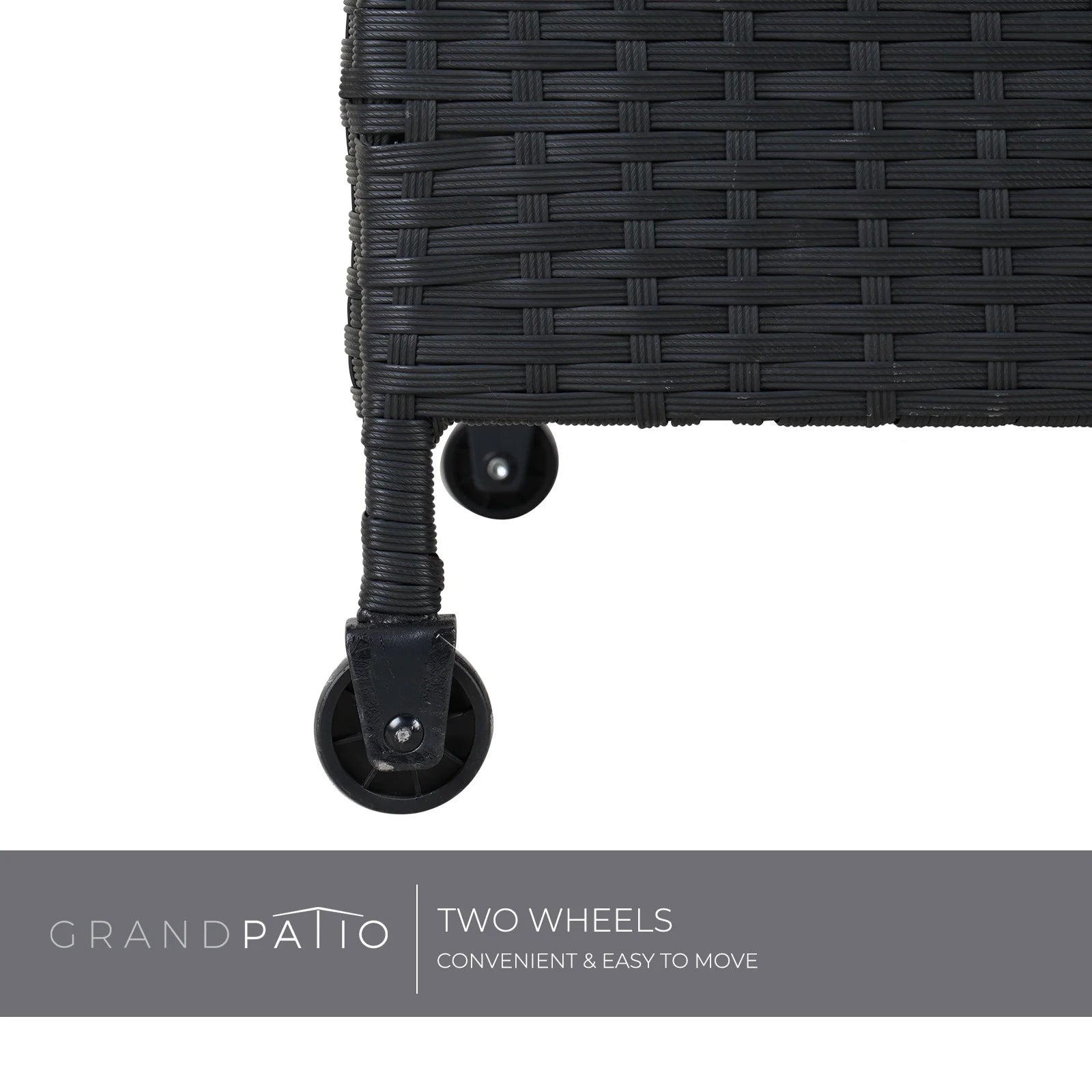 Grand Patio Outdoor 170 Gallon Deck Box Outdoor Large Wicker Storage Box, 52.45lb, 27.25''W, Black