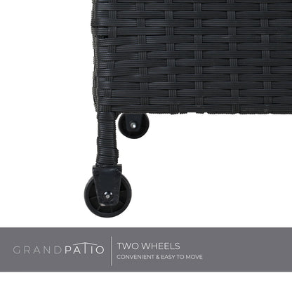 Grand Patio Outdoor 170 Gallon Deck Box Outdoor Large Wicker Storage Box, 52.45lb, 27.25''W, Black