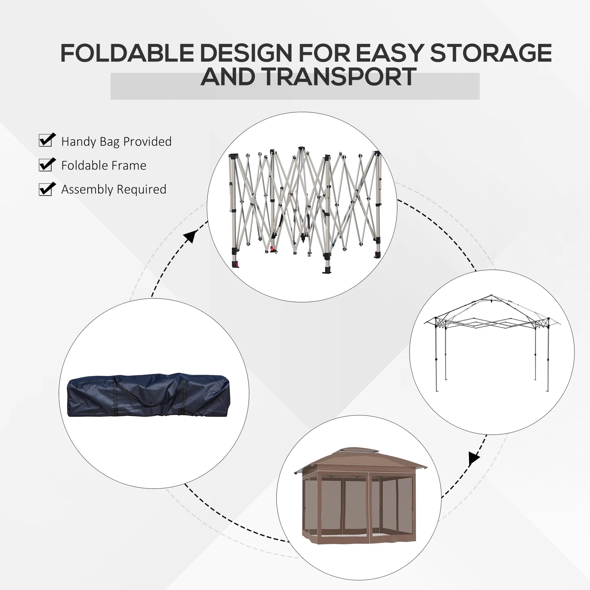 Outdoor Umbrellas Outsunny 12' x 12' Pop Up Canopy Tent with Netting and Carry Bag, Instant Sun Shelter with 137 sq.ft Shade, Tents for Parties, Height Adjustable, for Outdoor, Garden, Patio, Khaki,P