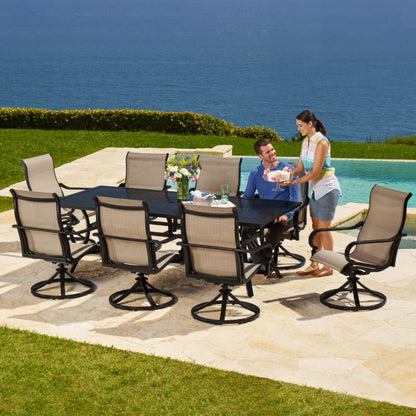 SunVilla Whitehall 9-piece Outdoor Patio Sling Dining Set
