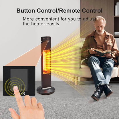 Acekid Outdoor Heater for Patio, 1500W Electric Outdoor Heater With 3 Heating Level (500W/1000W/1500W), Portable Fast Heat Garage Heater