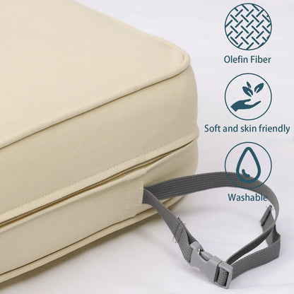 Aoodor 25 x 25 Patio Furniture Outdoor Deep Seat Cushion Beige(2 Back 2 Seater 2 Pillow )
