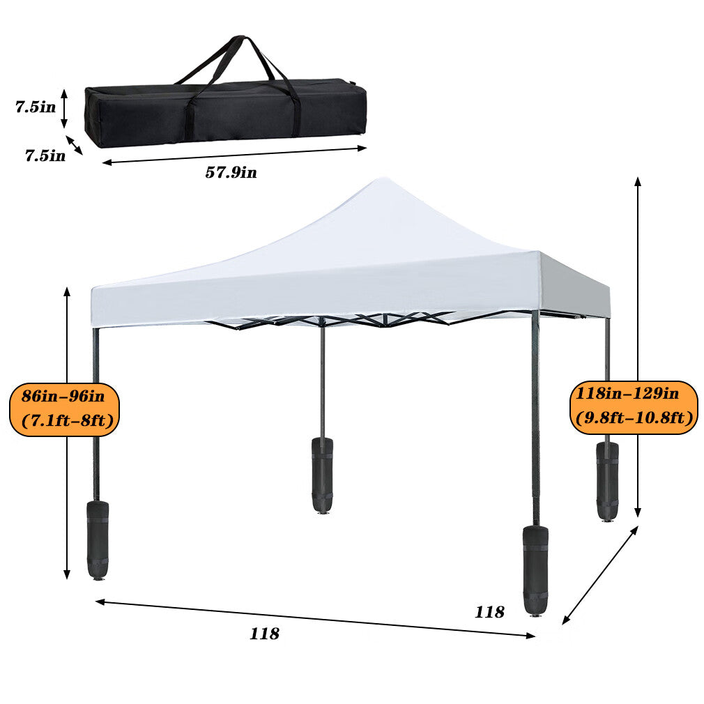 CL.HPAHKL 10' x 10' Outdoor Pop Up Canopy Tent with Wheeled Bag, Outdoor Shade Tent for Party One Push Patio Tent Canopy Instant Slant Leg Conopy for Backyard Outdoor Patio and Lawn