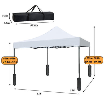 CL.HPAHKL 10' x 10' Outdoor Pop Up Canopy Tent with Wheeled Bag, Outdoor Shade Tent for Party One Push Patio Tent Canopy Instant Slant Leg Conopy for Backyard Outdoor Patio and Lawn