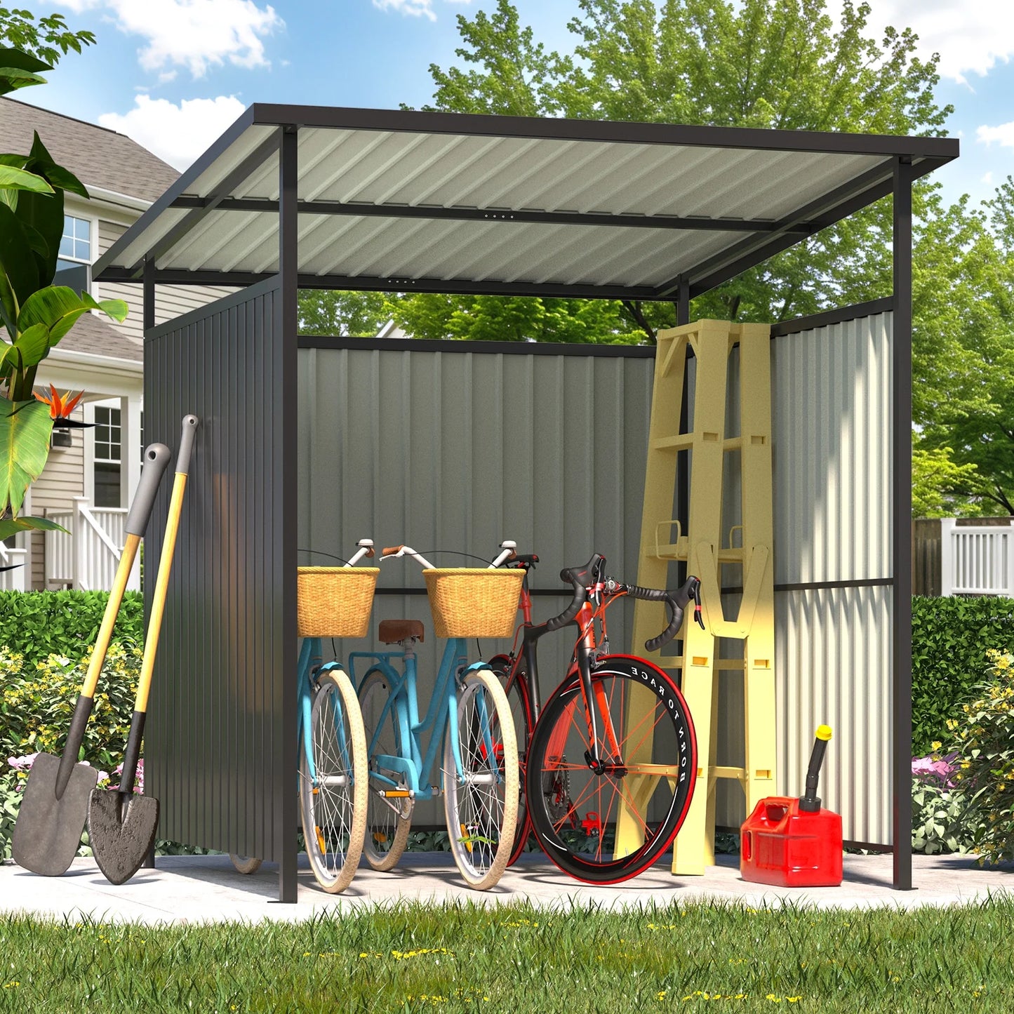 AECOJOY 6' x 6' Hardtop Gazebo Outdoor Pergola ?For Garden, Patio, Backyard-?Dark Gray