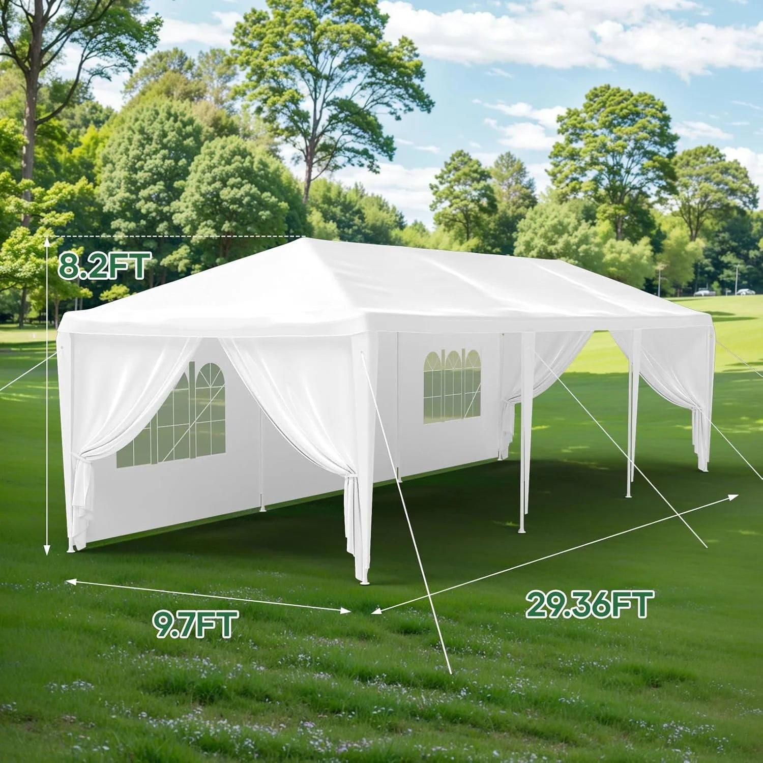 10'x30' Party Tent, Outdoor Wedding Canopy Tents for Parties with Removable Sidewalls,Heavy Duty Canopy Outside Gazebo Event Tent for Parties Garden Patio and Backyard