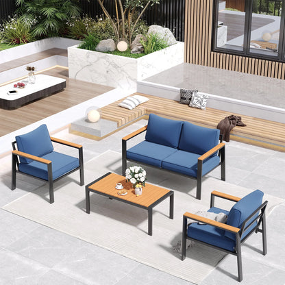 ELPOSUN Patio Furniture Sofa,All-Weather Outdoor Sofa,Outdoor Loveseat Sofa Couch,Weather Resistant Wicker Loveseat with Deep Seat Cushion (ONLY Patio Loveseat Sofa)