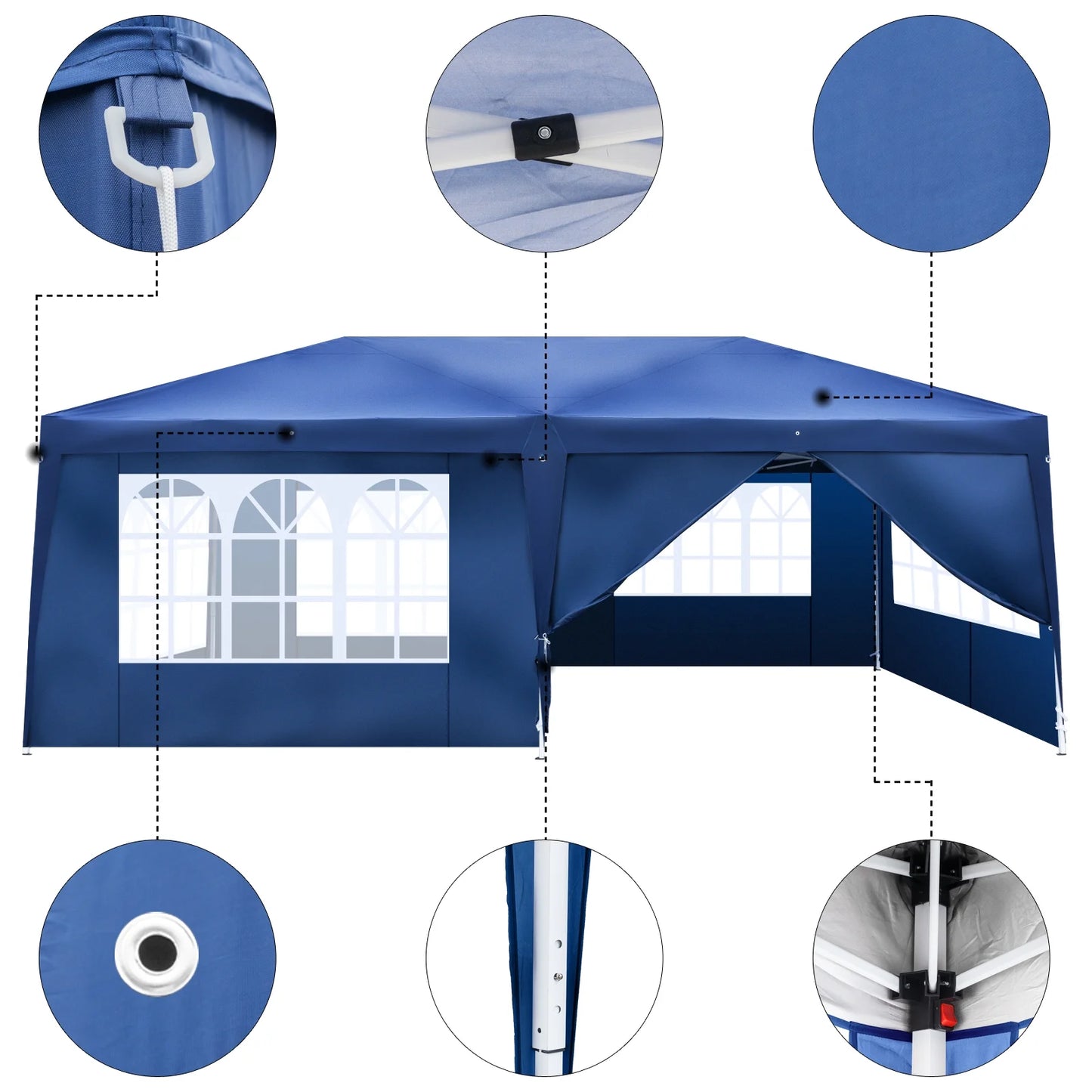 Zimtown 10'x 20' Patio EZ POP UP Party Tent Wedding Gazebo Canopy Marquee 6 Walls