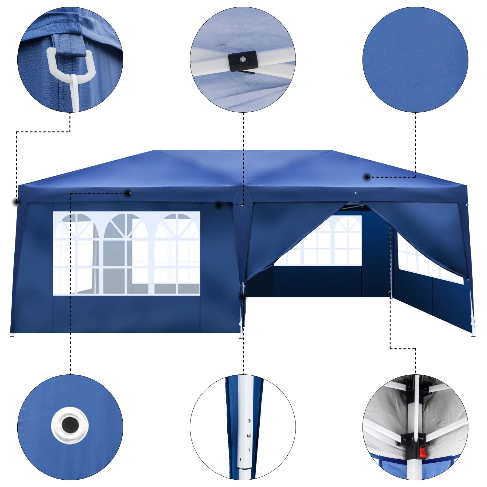 Zimtown 10'x 20' Patio EZ POP UP Party Tent Wedding Gazebo Canopy Marquee 6 Walls