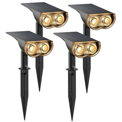 Linkind Solar Lights Outdoor, Solar Spot Lights Outdoor 800LM 3000K Warm White, LED Solar Landscape Spotlights for Garden Yard Patio Driveway Porch, 4-Pack