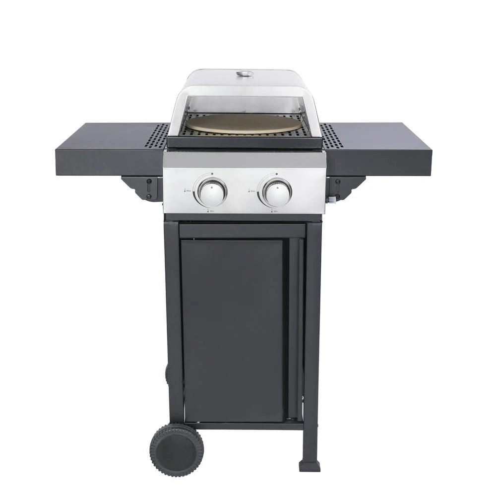 GVN Garden Grill, Patio Backyard Barbecue Grill,2-Burner Propane Gas BBQ Grill, Pizza Box, 24600BTU Output With Wire Enamel Cooking Grids