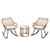 JOIVI Patio Wicker Rocking Chairs Set of 2, Outdoor Rattan Rocking Chairs with Pillows and Cushions, Front Porch Rocker with Iron Frame for Outside Lawn Garden Indoor Balcony, White
