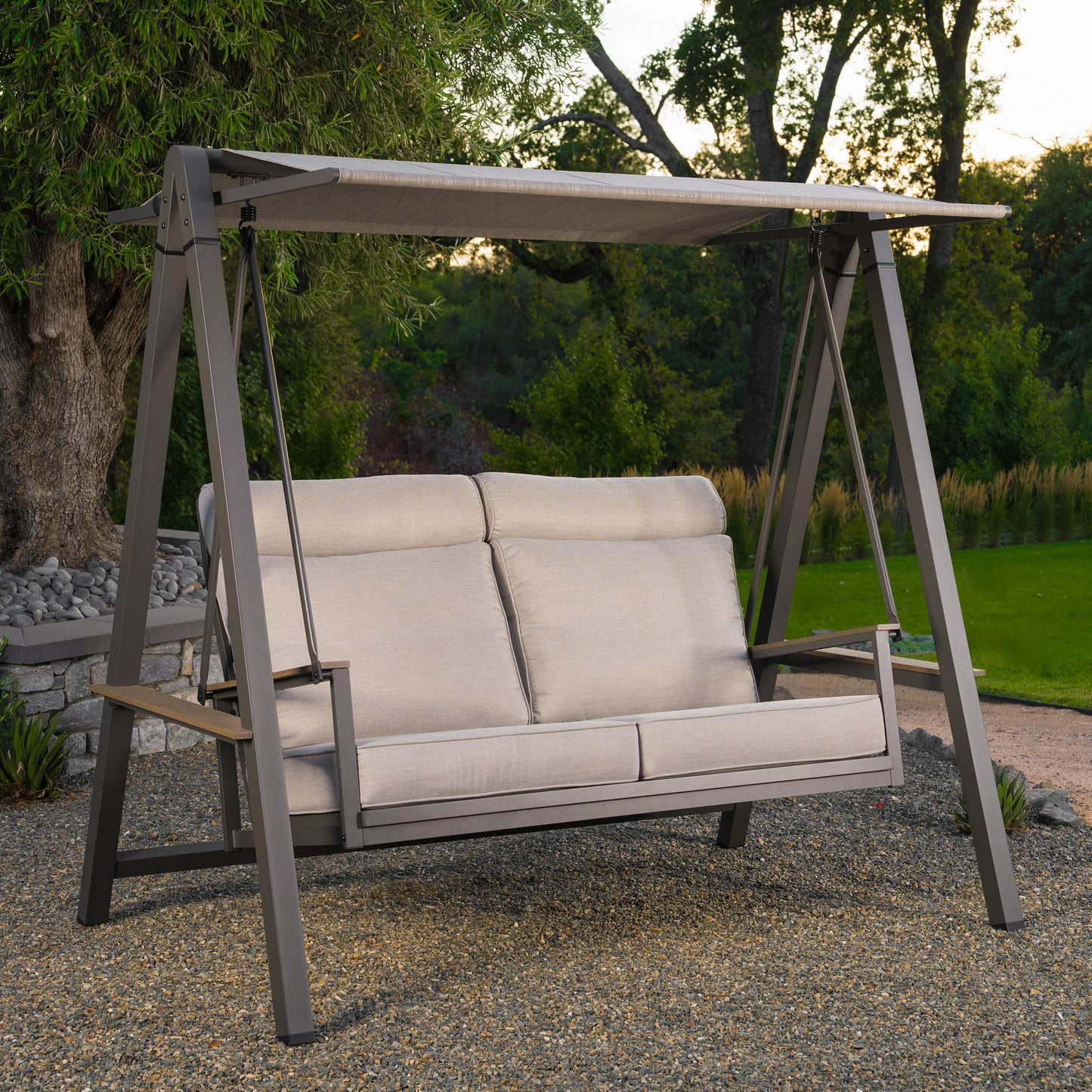 SunVilla Pine Knoll Cushion Outdoor Patio Swing