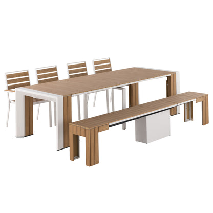 Transformer Table Extendable Outdoor Patio Dining Set